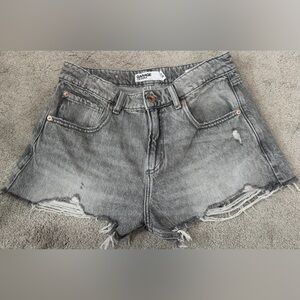 Garage Women's Distressed Gray Jean Shorts